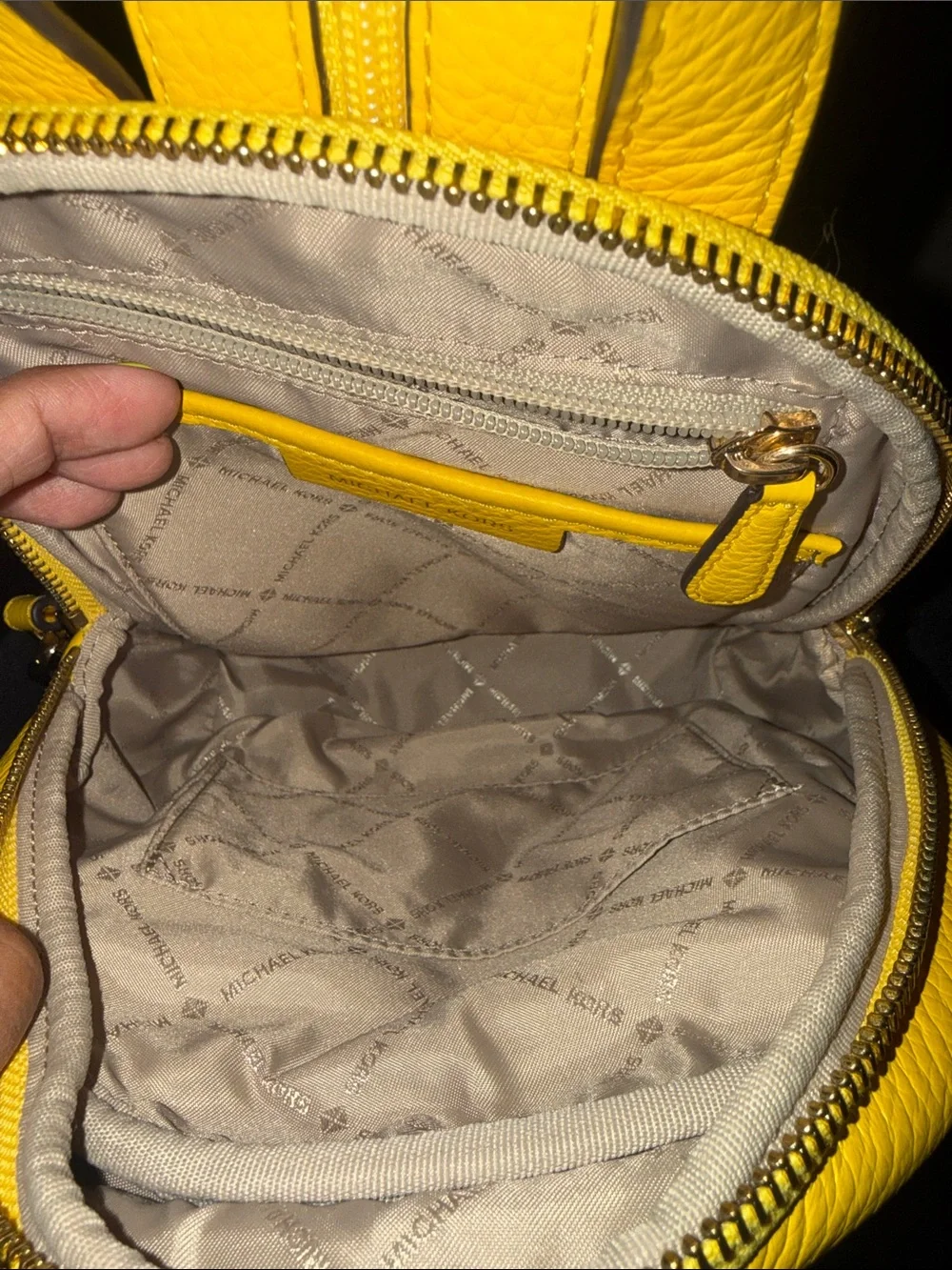 Michael Kors Yellow Studded Mini Backpack